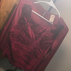 Velvet maroon bell sleeve sweater